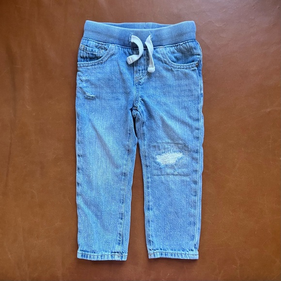 GAP Baby Light Wash Distressed Jeans, 3T Slim - Picture 1 of 5